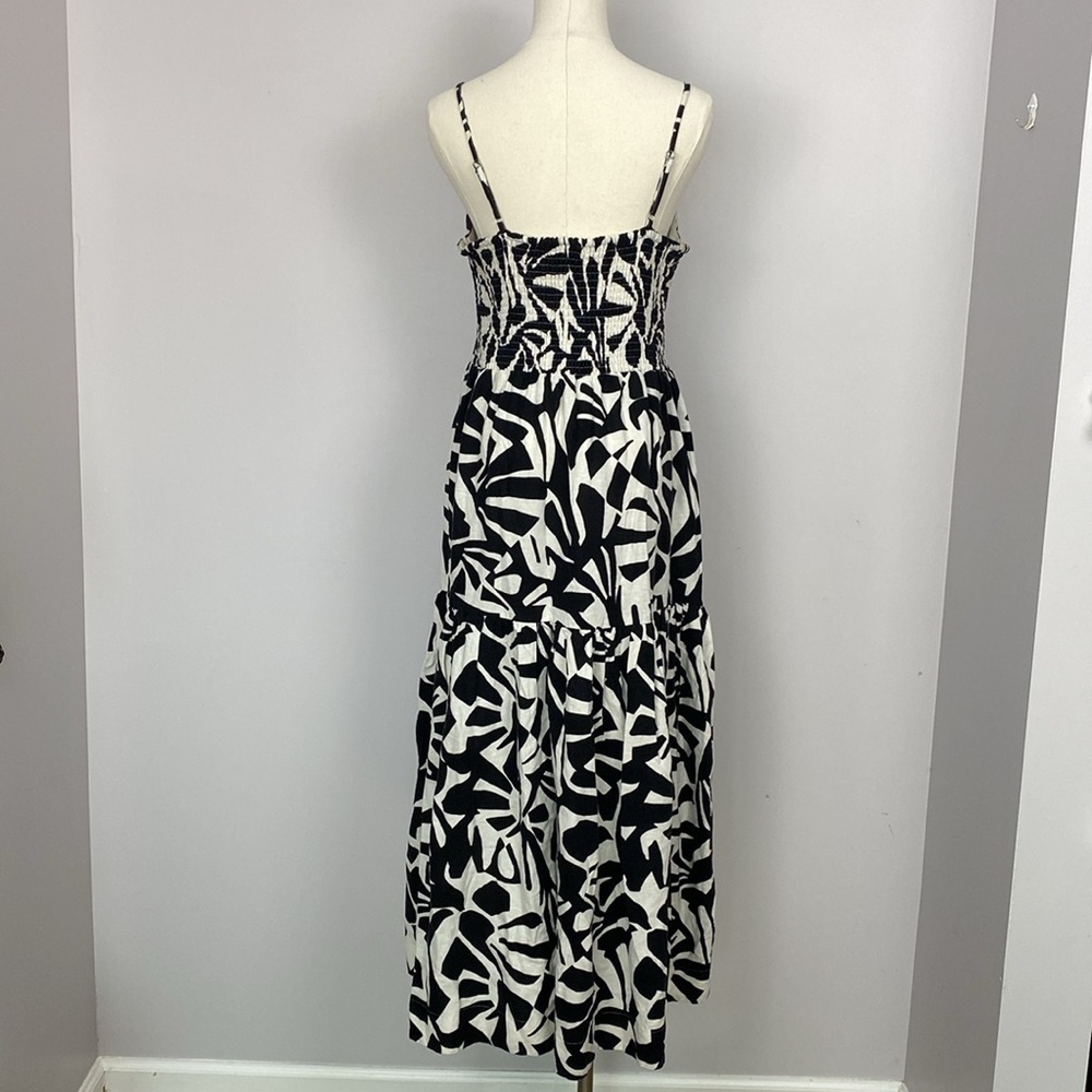 Christian Lacroix black and white tiered linen midi dress size medium - Picture 4 of 16